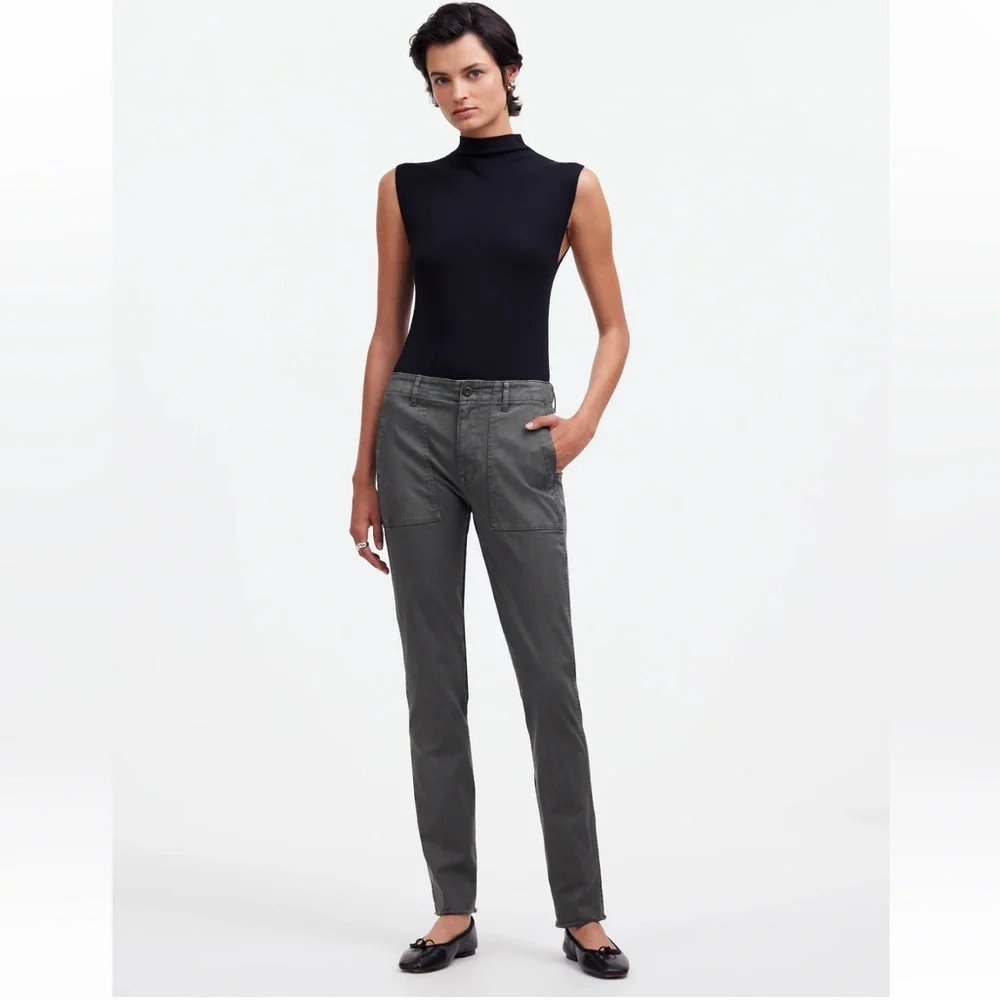 Madewell The Tall Slim Straight Trouser Pant in Garment Dye